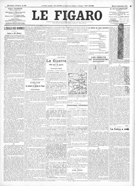 LA PRIMA PAGINA DE LE FIGARO