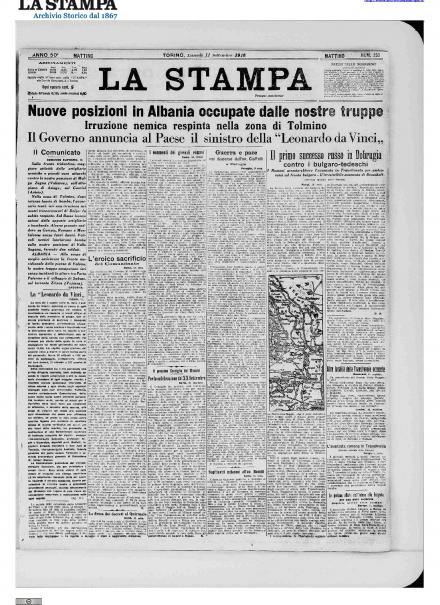 LA PRIMA PAGINA DE LA STAMPA