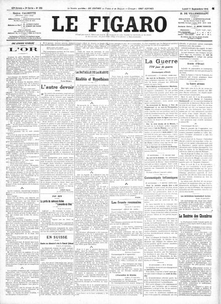 LA PRIMA PAGINA DE LE FIGARO