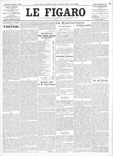 LA PRIMA PAGINA DE LE FIGARO