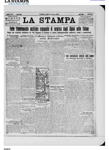 LA PRIMA PAGINA DE LA STAMPA