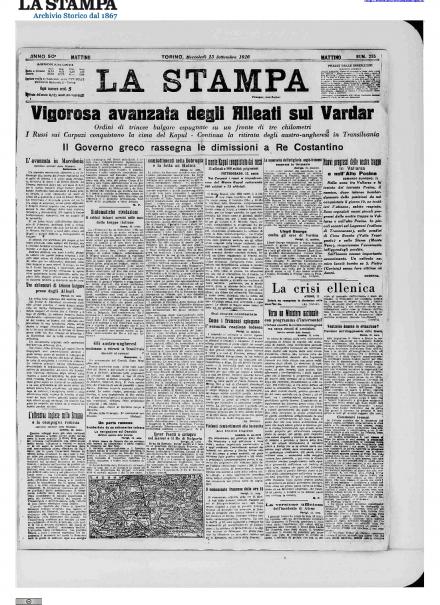 LA PRIMA PAGINA DE LA STAMPA