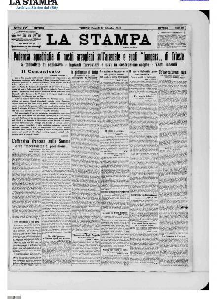 LA PRIMA PAGINA DE LA STAMPA