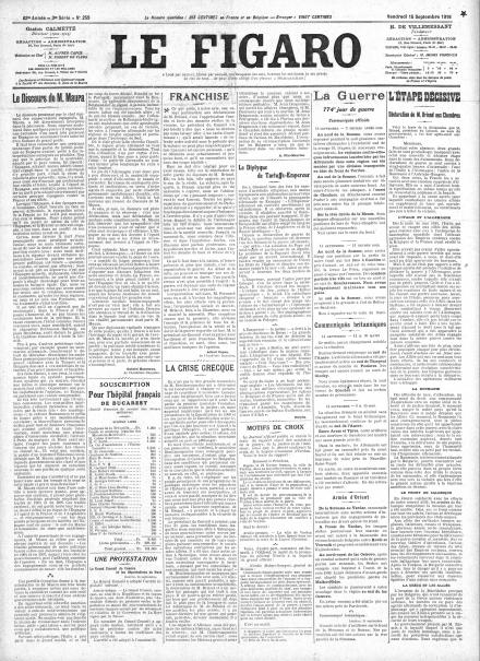 LA PRIMA PAGINA DE LE FIGARO