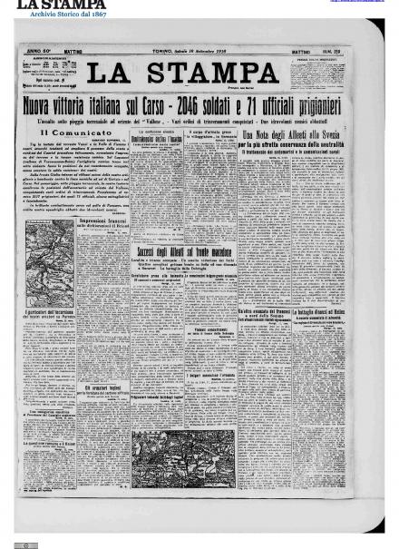 LA PRIMA PAGINA DE LA STAMPA