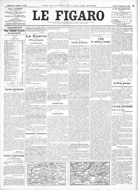 LA PRIMA PAGINA DE LE FIGARO