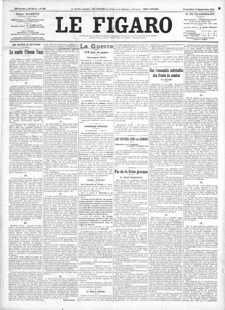 LA PRIMA PAGINA DE LE FIGARO