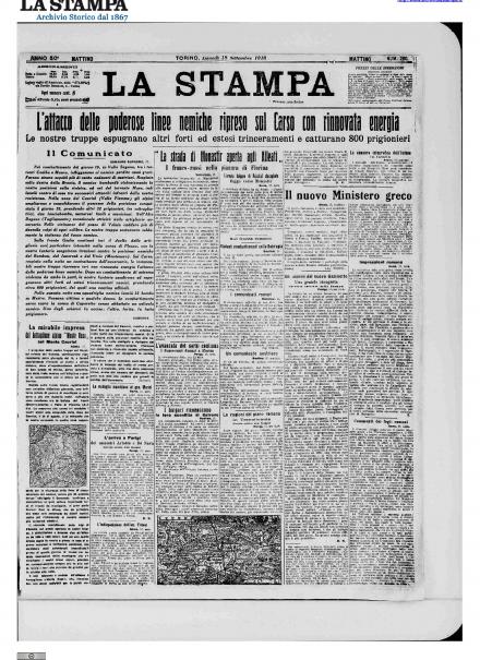 LA PRIMA PAGINA DE LA STAMPA