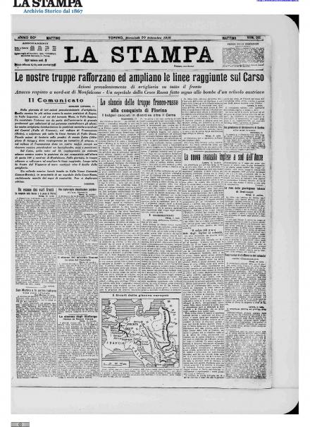 LA PRIMA PAGINA DE LA STAMPA