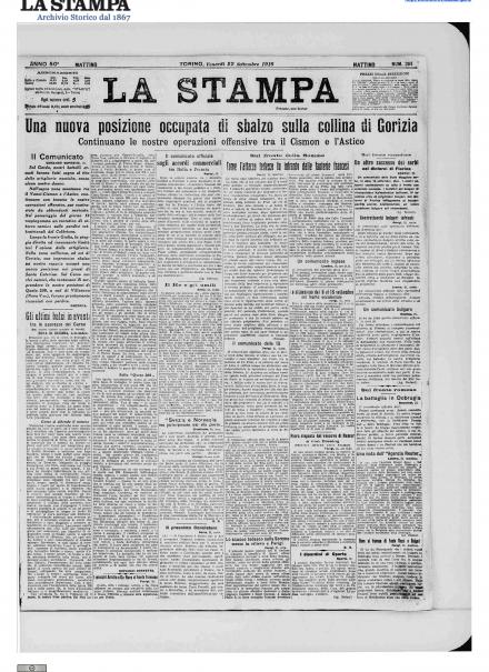 LA PRIMA PAGINA DE LA STAMPA