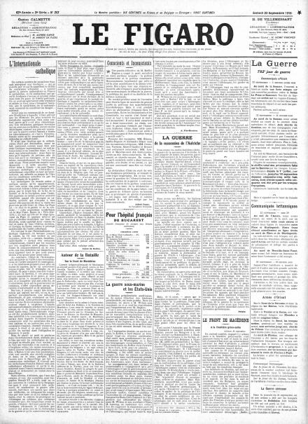 LA PRIMA PAGINA DE LE FIGARO