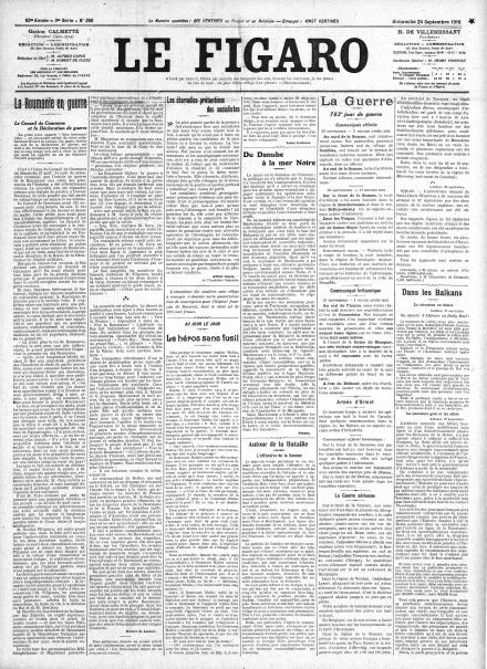 LA PRIMA PAGINA DE LE FIGARO