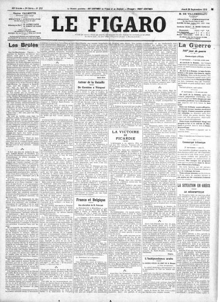 LA PRIMA PAGINA DE LE FIGARO