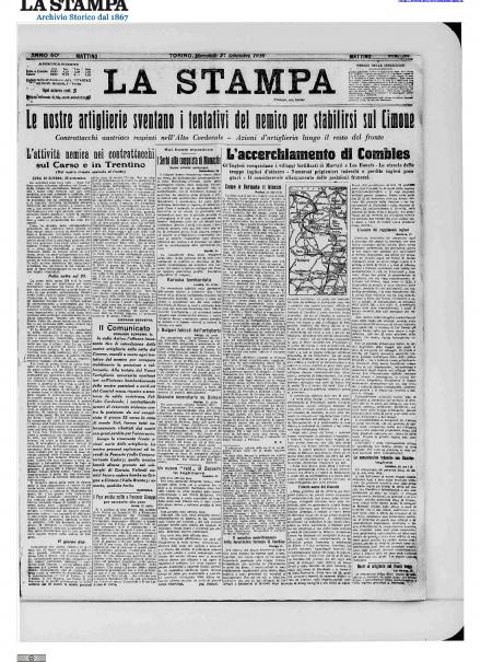 LA PRIMA PAGINA DE LA STAMPA