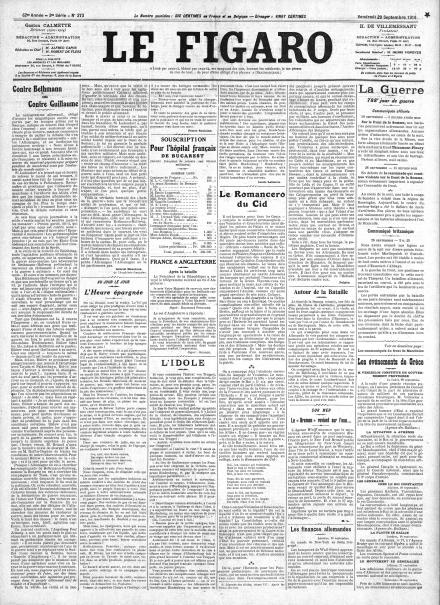 LA PRIMA PAGINA DE LE FIGARO