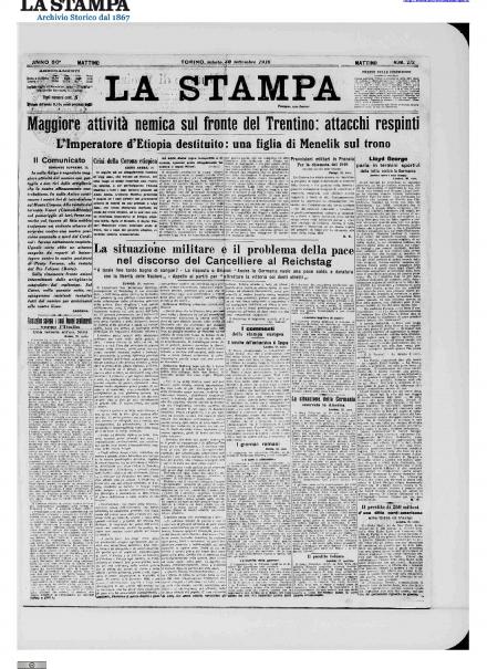 LA PRIMA PAGINA DE LA STAMPA
