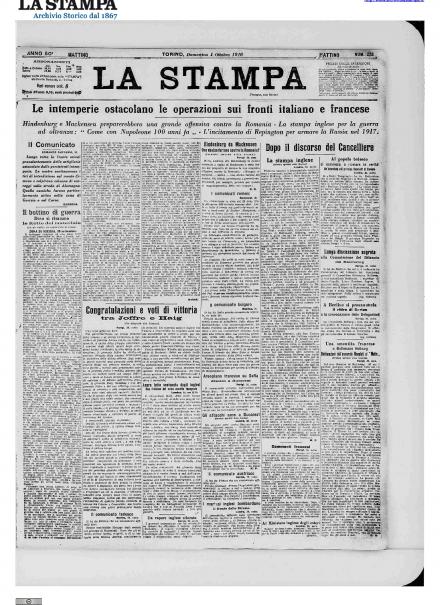 LA PRIMA PAGINA DE LA STAMPA