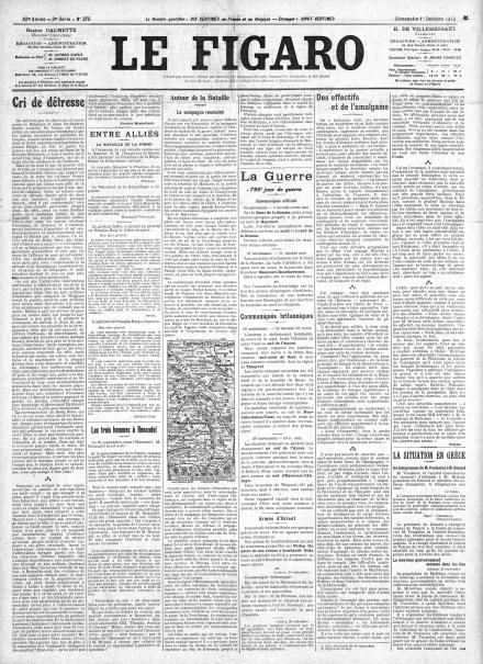LA PRIMA PAGINA DE LE FIGARO
