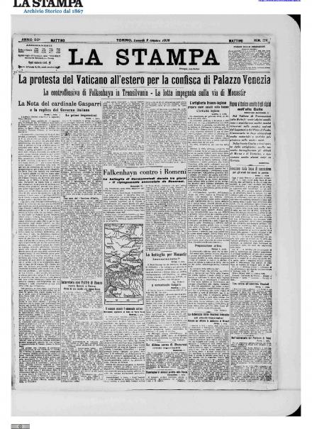 LA PRIMA PAGINA DE LA STAMPA
