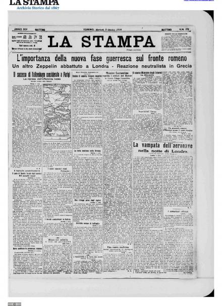 LA PRIMA PAGINA DE LA STAMPA