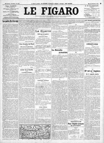 LA PRIMA PAGINA DE LE FIGARO