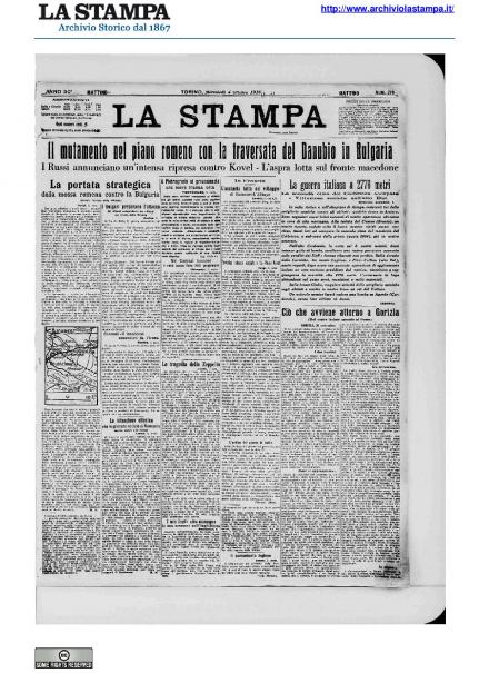 LA PRIMA PAGINA DE LA STAMPA