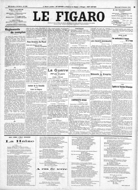 LA PRIMA PAGINA DE LE FIGARO