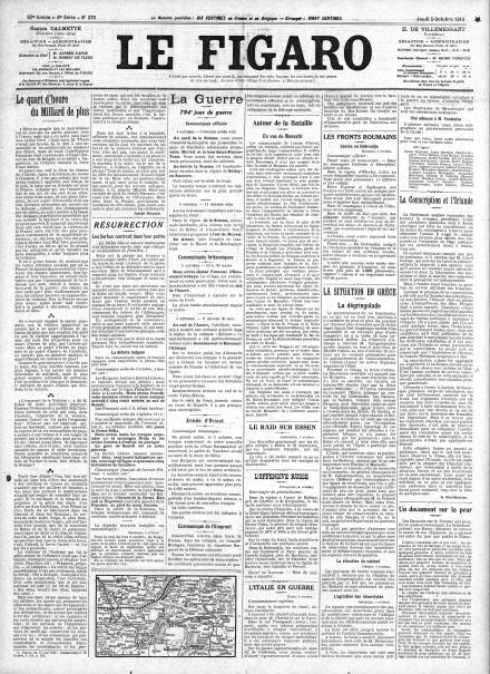 LA PRIMA PAGINA DE LE FIGARO