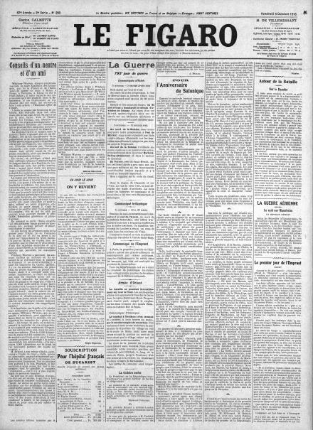 LA PRIMA PAGINA DE LE FIGARO