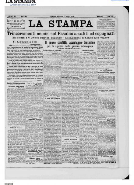 LA PRIMA PAGINA DE LA STAMPA
