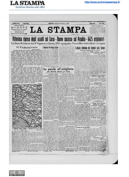 LA PRIMA PAGINA DE LA STAMPA