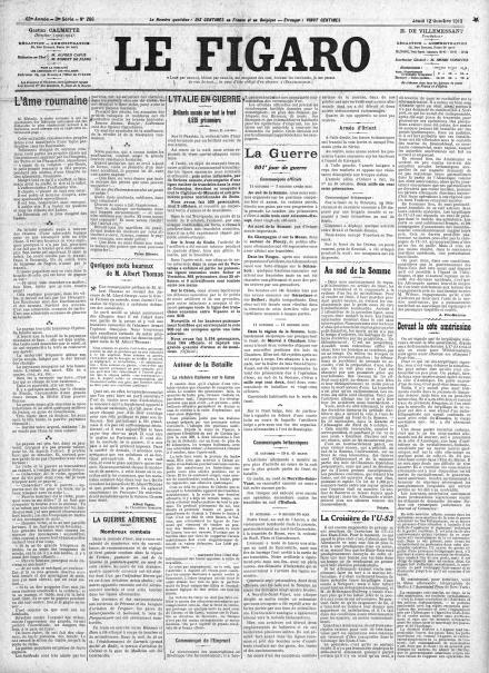 LA PRIMA PAGINA DE LE FIGARO