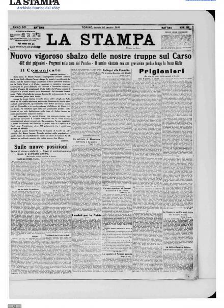 LA PRIMA PAGINA DE LA STAMPA