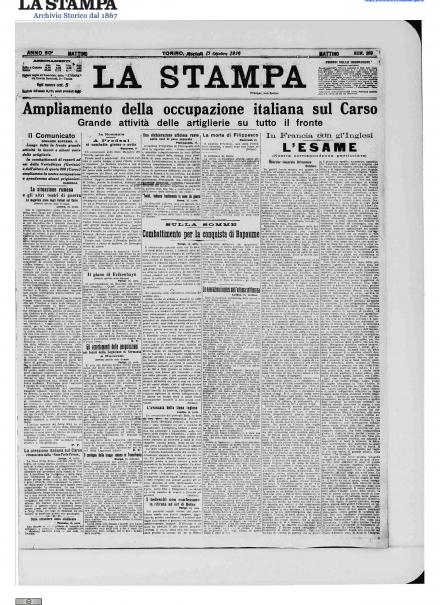 LA PRIMA PAGINA DE LA STAMPA