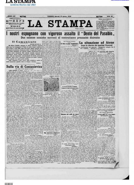LA PRIMA PAGINA DE LA STAMPA