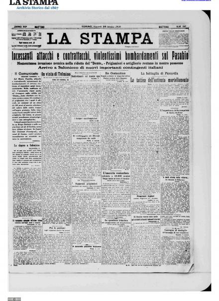 LA PRIMA PAGINA DE LA STAMPA