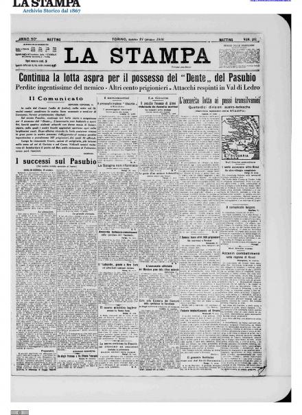 LA PRIMA PAGINA DE LA STAMPA