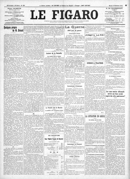 LA PRIMA PAGINA DE LE FIGARO