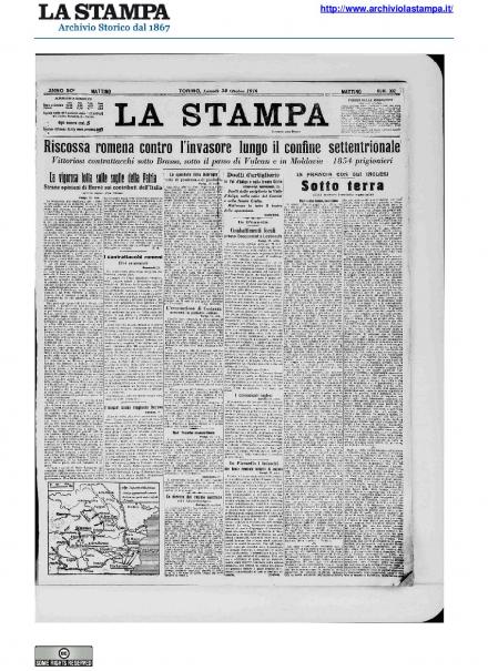 LA PRIMA PAGINA DE LA STAMPA