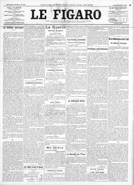 LA PRIMA PAGINA DE LE FIGARO