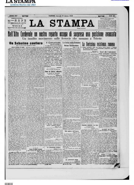 LA PRIMA PAGINA DE LA STAMPA