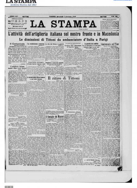 LA PRIMA PAGINA DE LA STAMPA