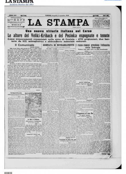 LA PRIMA PAGINA DE LA STAMPA