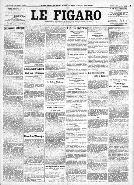 LA PRIMA PAGINA DE LE FIGARO