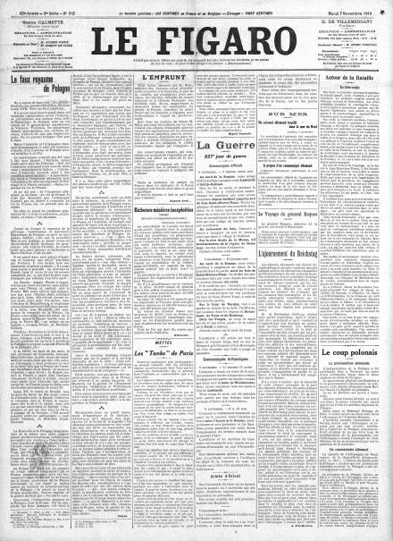 LA PRIMA PAGINA DE LE FIGARO