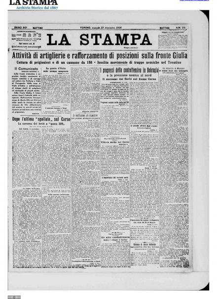 LA PRIMA PAGINA DE LA STAMPA