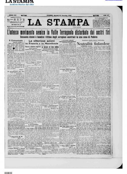 LA PRIMA PAGINA DE LA STAMPA