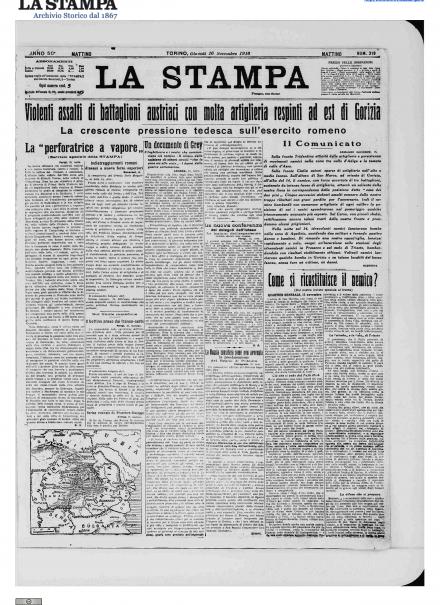 LA PRIMA PAGINA DE LA STAMPA
