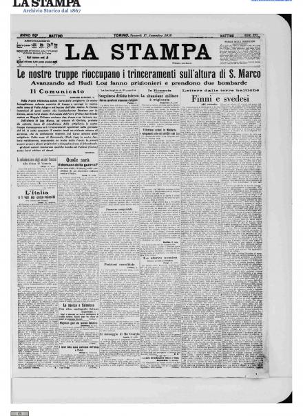 LA PRIMA PAGINA DE LA STAMPA