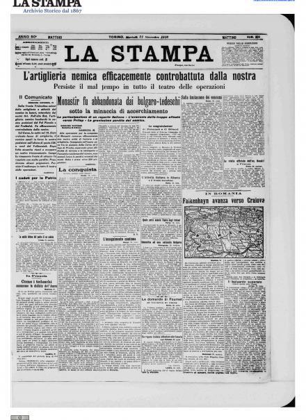 LA PRIMA PAGINA DE LA STAMPA